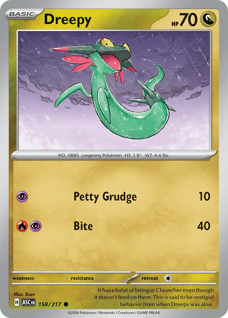 2026 Ascended Heroes Dreepy Common #158/217 Common card image