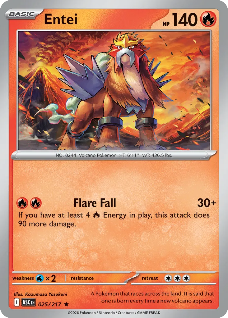 2026 Ascended Heroes Entei Rare #025/217 Rare card image