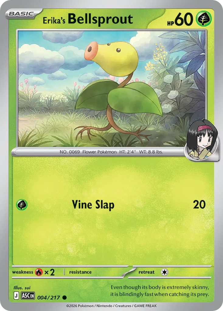 2026 Ascended Heroes Erika's Bellsprout Common #004/217 Common card image