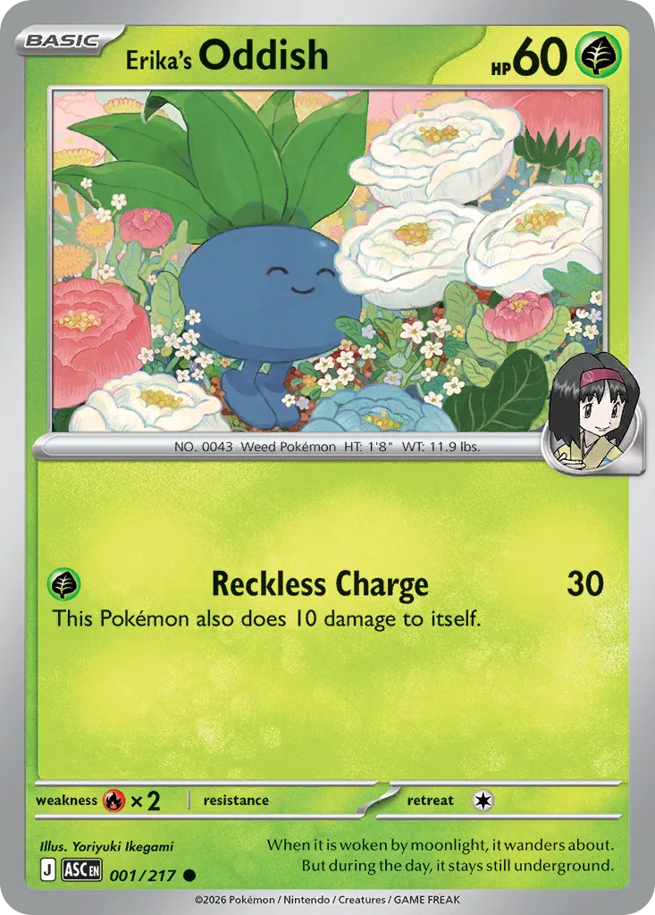 2026 Ascended Heroes Erika's Oddish Common #001/217 Common card image