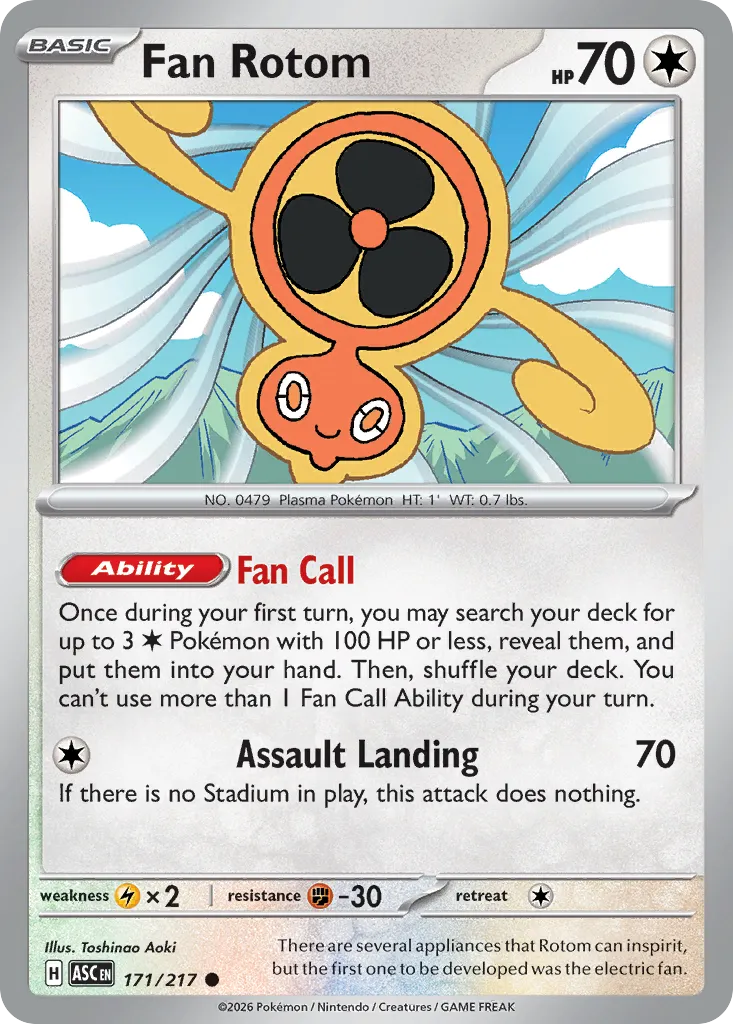 2026 Ascended Heroes Fan Rotom #171/217 Common card image