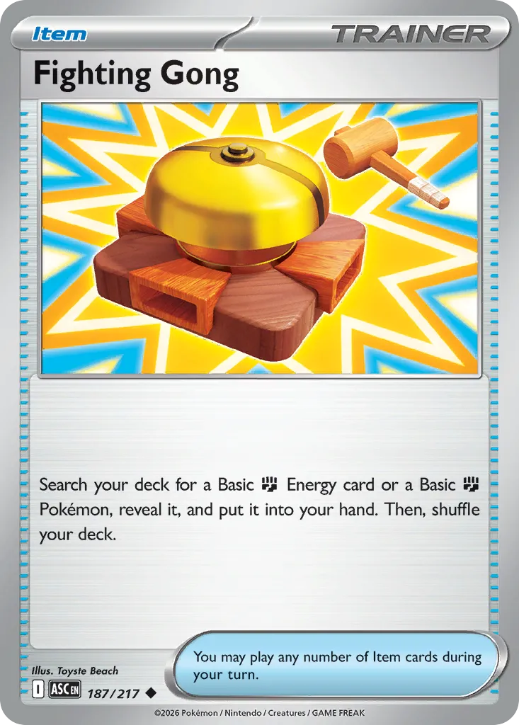 2026 Ascended Heroes Fighting Gong Uncommon #187/217 Uncommon card image