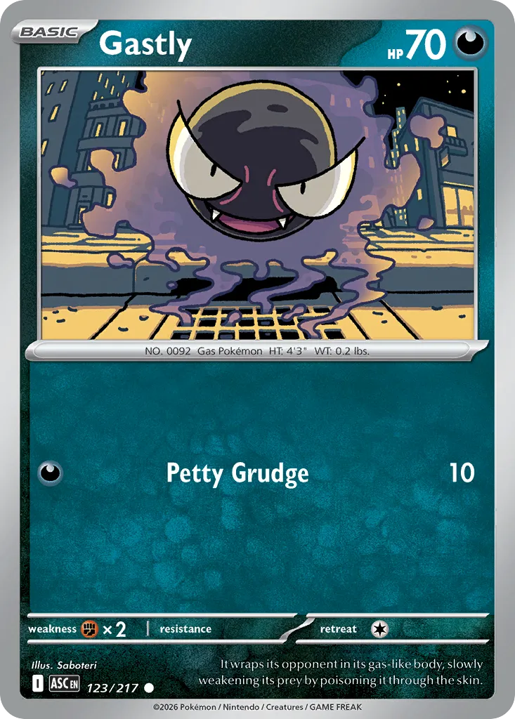 2026 Ascended Heroes Gastly Common #123/217 Common card image