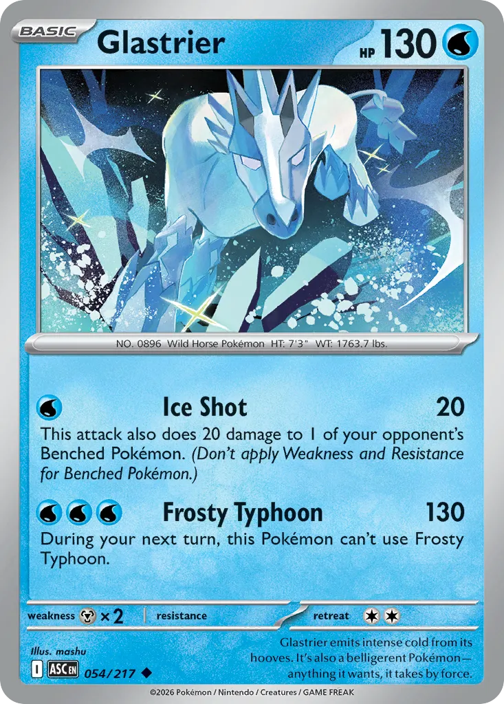 2026 Ascended Heroes Glastrier Uncommon #054/217 Uncommon card image