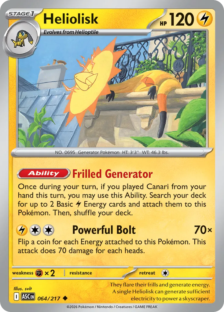 2026 Ascended Heroes Heliolisk Uncommon #064/217 Uncommon card image