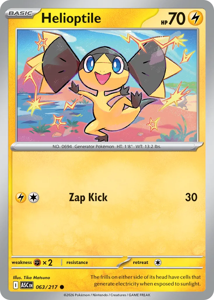 2026 Ascended Heroes Helioptile Common #063/217 Common card image