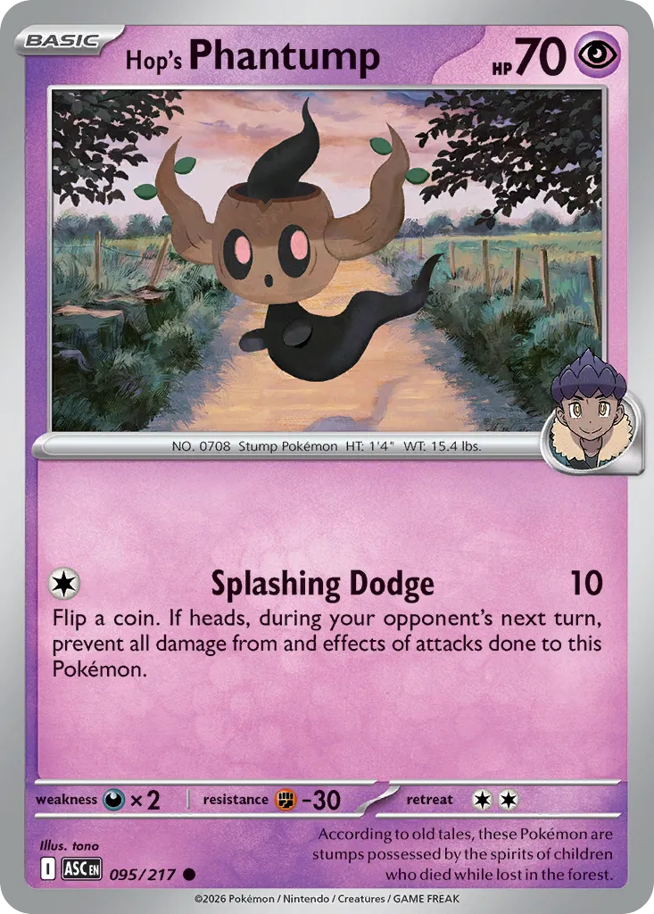 2026 Ascended Heroes Hop's Phantump #095/217 Common card image