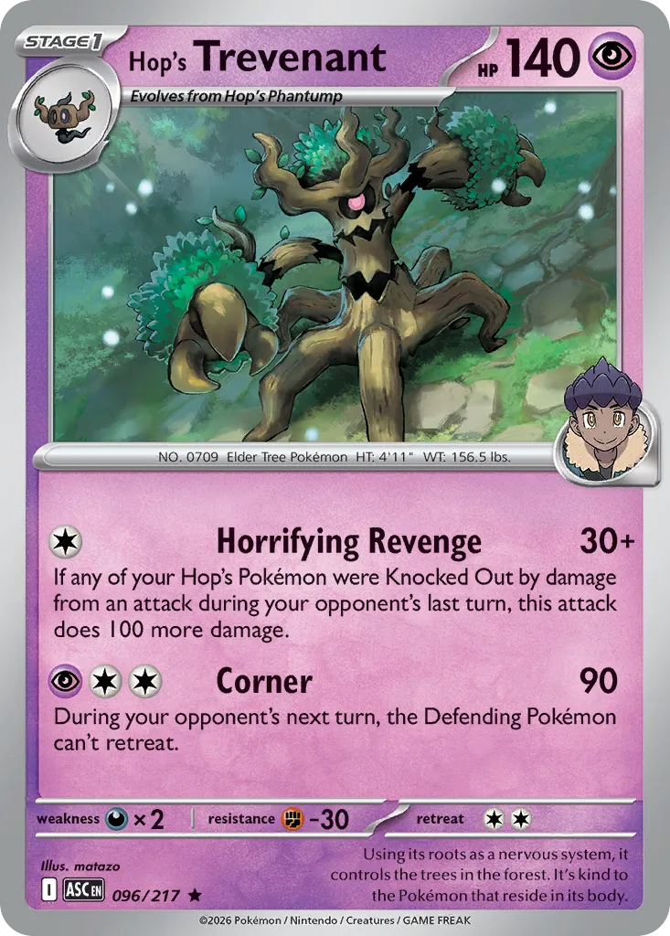 2026 Ascended Heroes Hop's Trevenant Rare #096/217 Rare card image