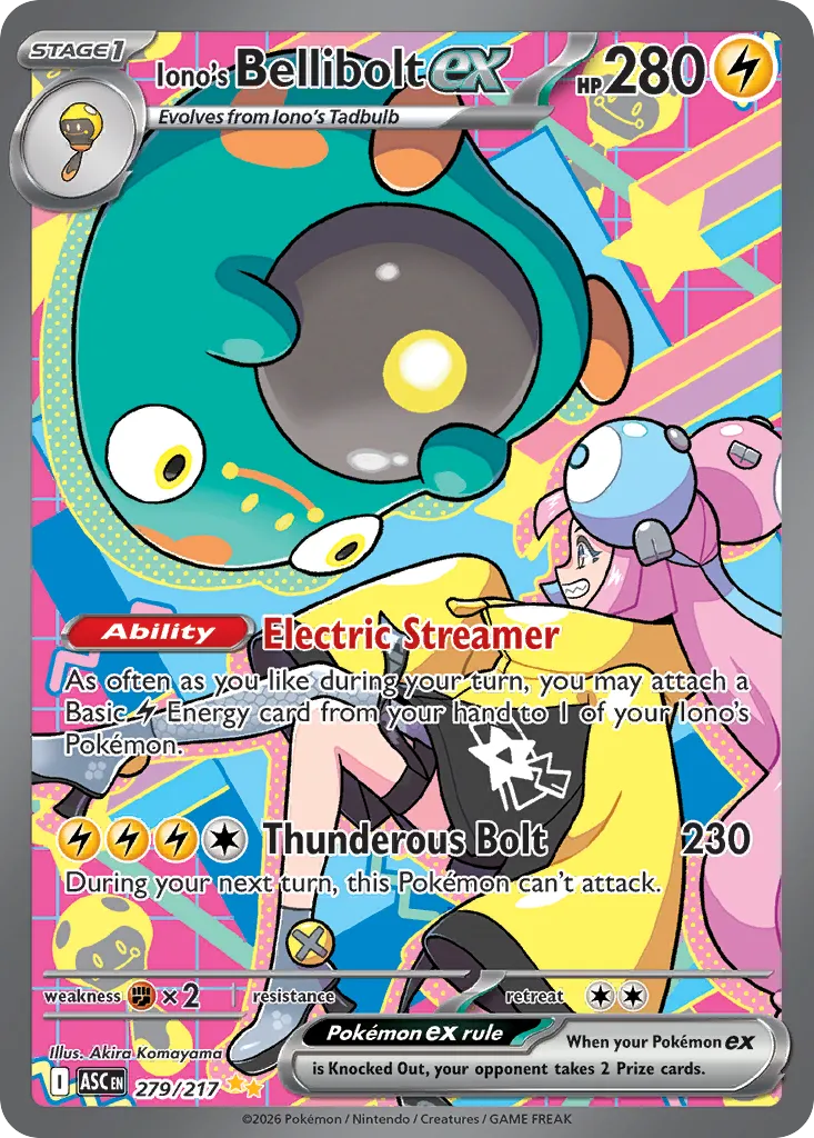 2026 Ascended Heroes Iono's Bellibolt Ex Special Illustration Rare #279/217 Special Illustration Rare card image