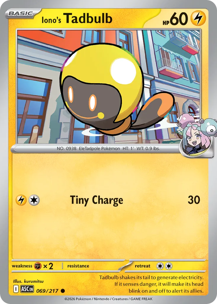 2026 Ascended Heroes Iono's Tadbulb #069/217 Common card image