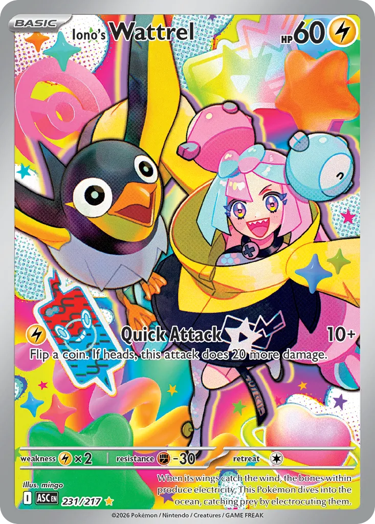 2026 Ascended Heroes Iono's Wattrel #231/217 Illustration Rare card image