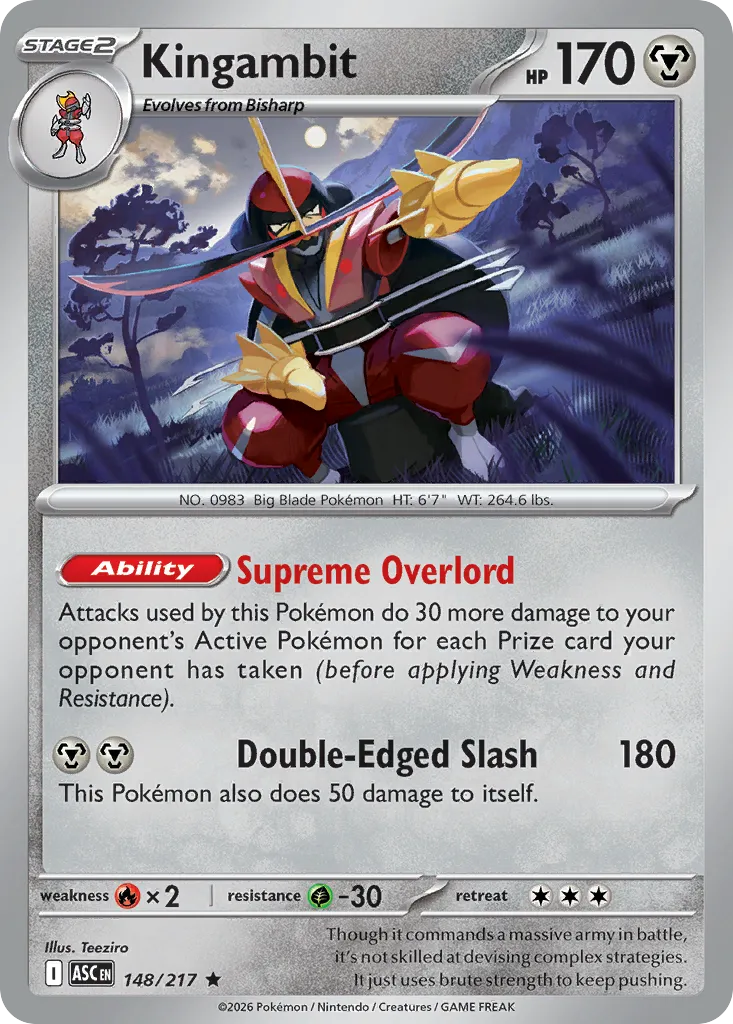 2026 Ascended Heroes Kingambit #148/217 Rare card image