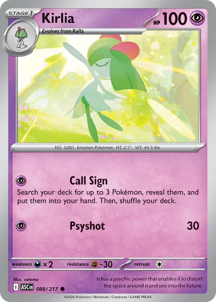 2026 Ascended Heroes Kirlia #088/217 Common card image