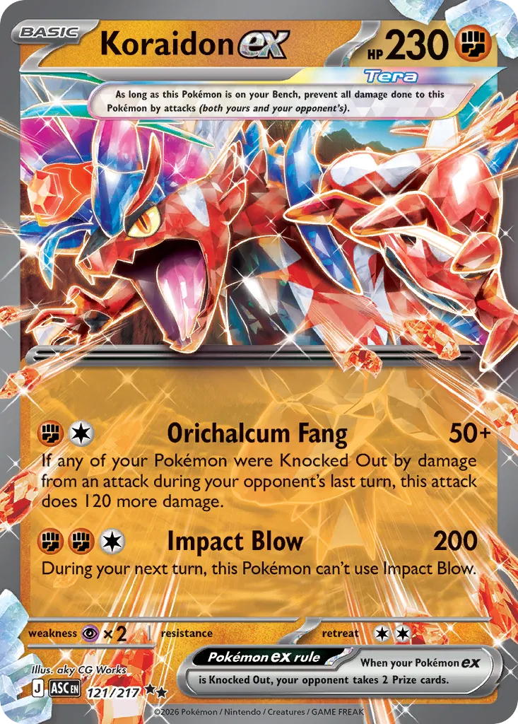 2026 Ascended Heroes Koraidon ex #121/217 Double Rare card image