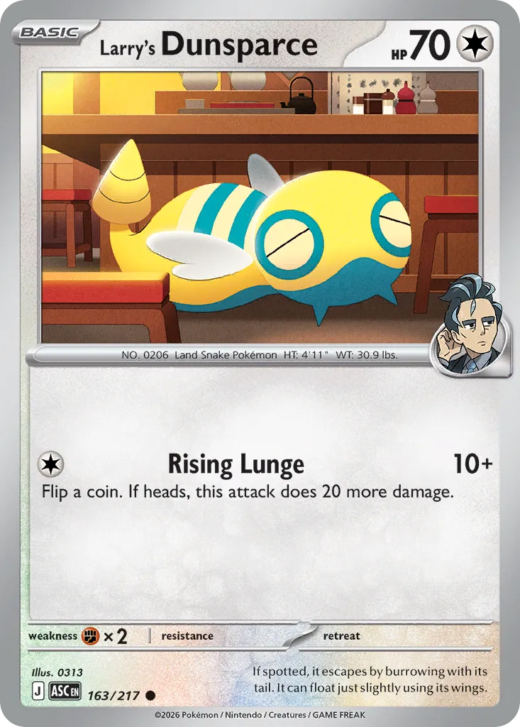 2026 Ascended Heroes Larry's Dunsparce #163/217 Common card image