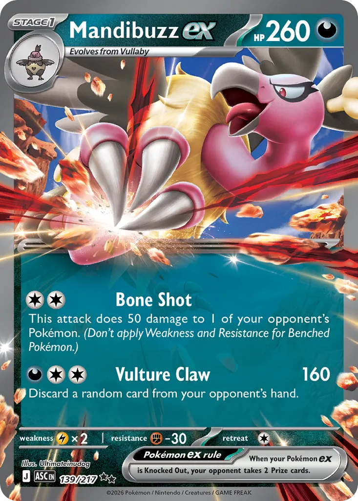 2026 Ascended Heroes Mandibuzz ex Double Rare #139/217 Double Rare card image