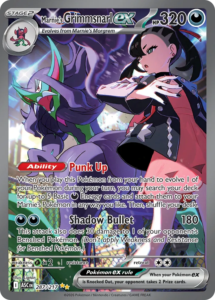 2026 Ascended Heroes Marnie's Grimmsnarl ex Special Illustration Rare #287/217 Special Illustration Rare card image