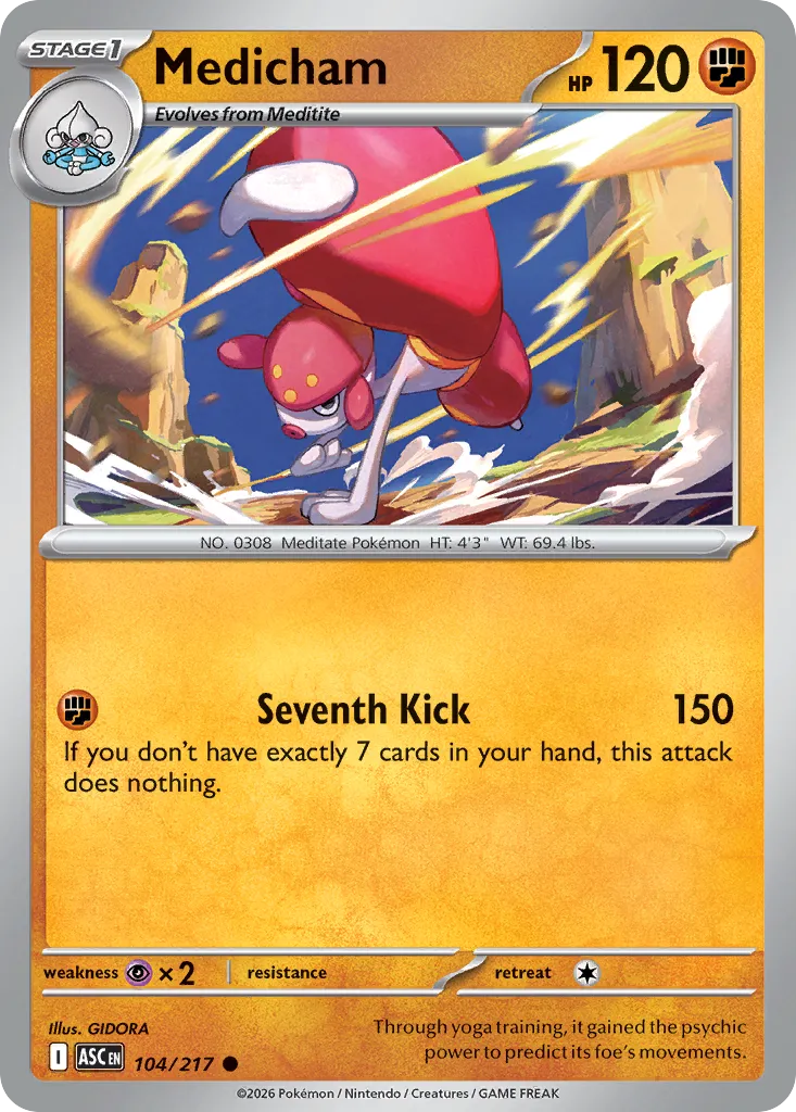 2026 Ascended Heroes Medicham Common #104/217 Common card image