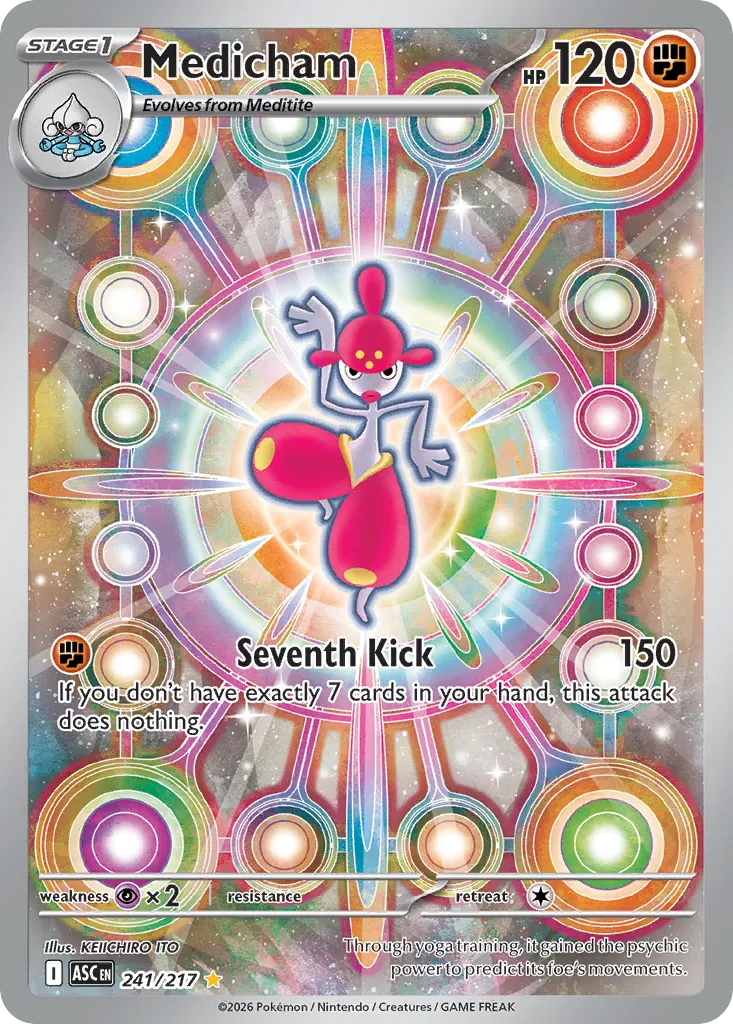 2026 Ascended Heroes Medicham #241/217 Illustration Rare card image