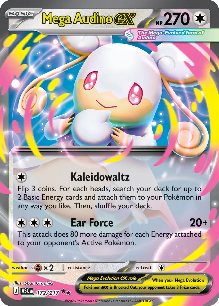 2026 Ascended Heroes Mega Audino ex Double Rare #172/217 Double Rare card image