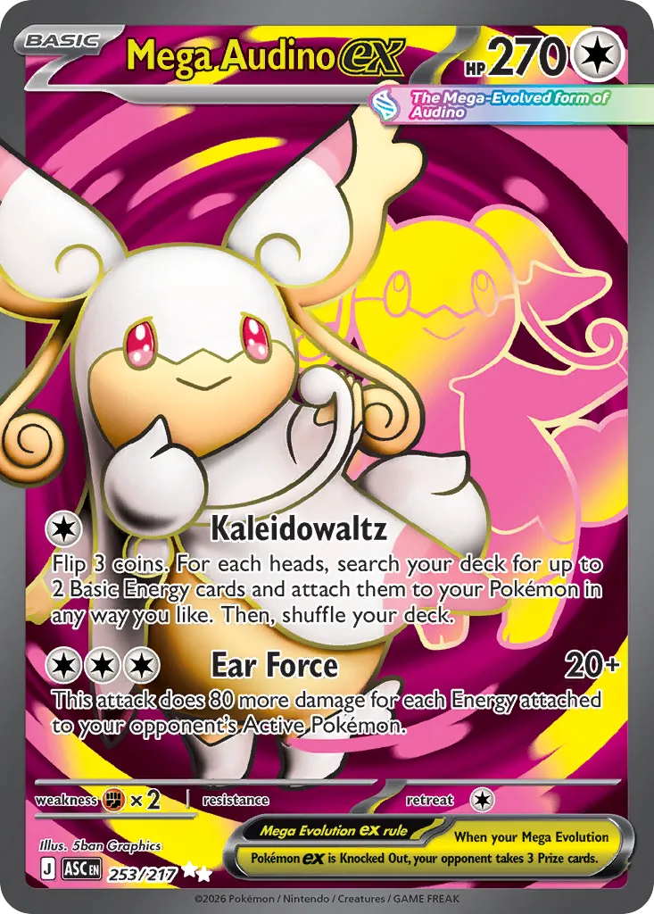 2026 Ascended Heroes Mega Audino ex #253/217 Ultra Rare card image