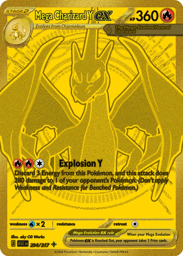 2026 Ascended Heroes Mega Charizard Y ex #294/217 Mega Hyper Rare card image