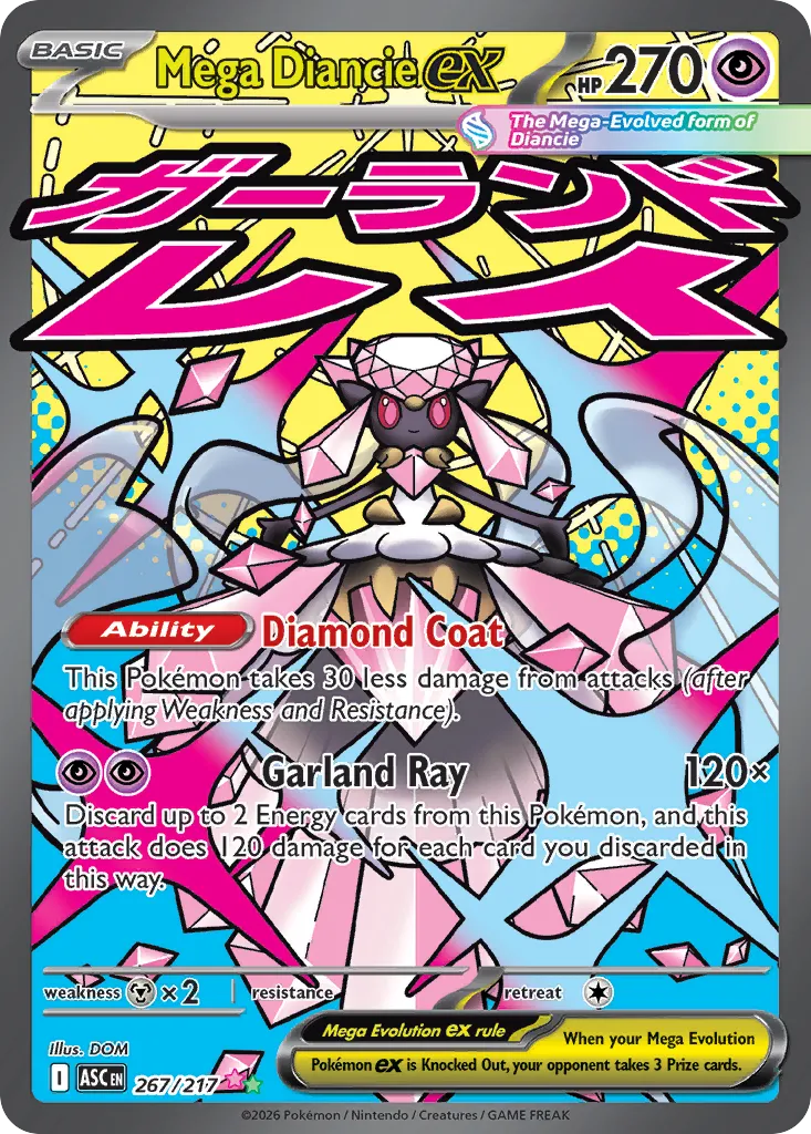 2026 Ascended Heroes Mega Diancie ex #267/217 MEGA_ATTACK_RARE card image