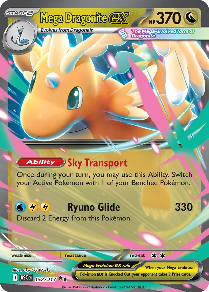 2026 Ascended Heroes Mega Dragonite ex Double Rare #152/217 Double Rare card image