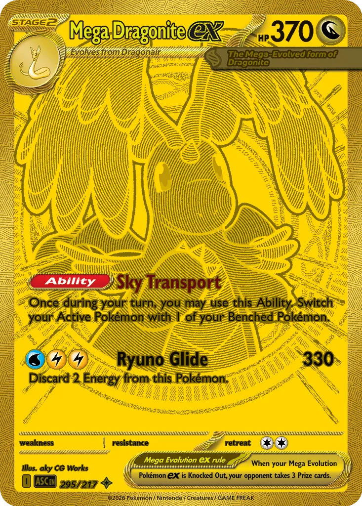 2026 Ascended Heroes Mega Dragonite ex #295/217 Mega Hyper Rare card image