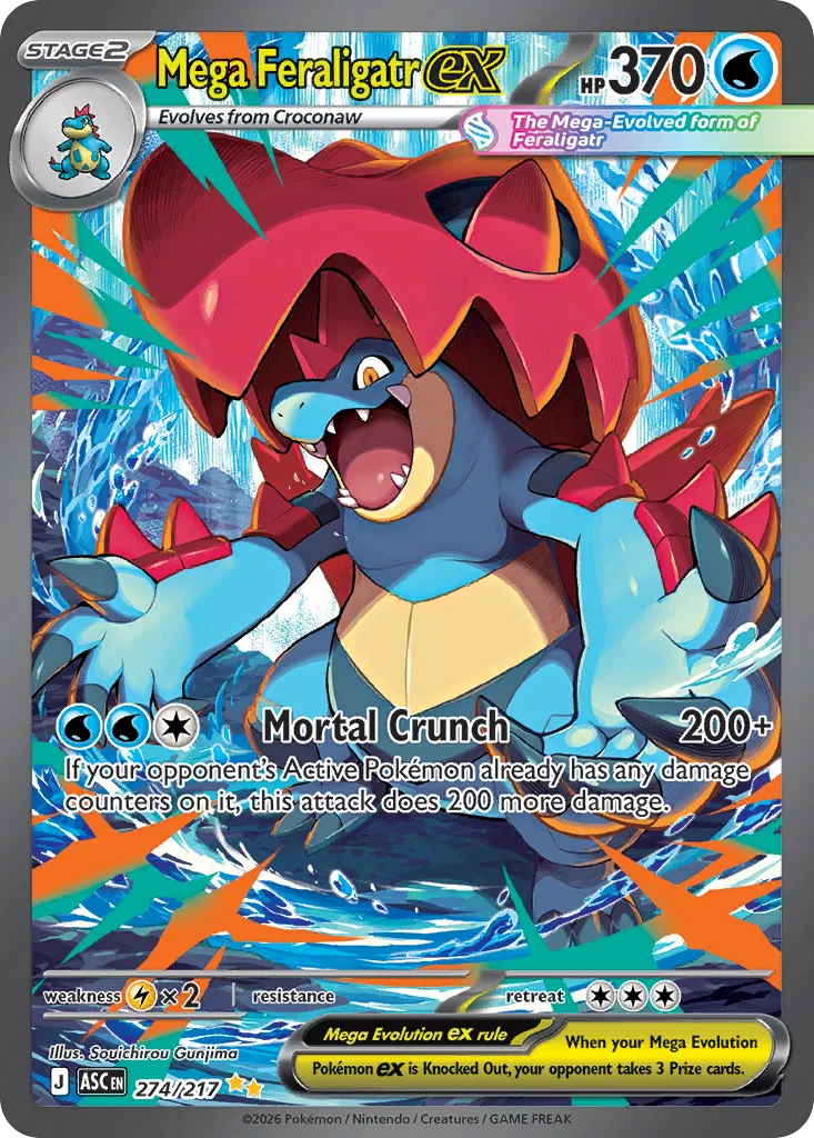 2026 Ascended Heroes Mega Feraligatr Ex Special Illustration Rare #274/217 Special Illustration Rare card image