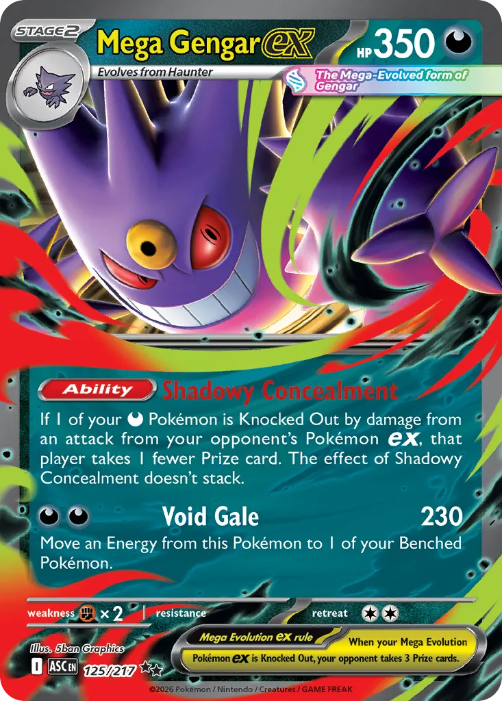 2026 Ascended Heroes Mega Gengar ex Double Rare #125/217 Double Rare card image