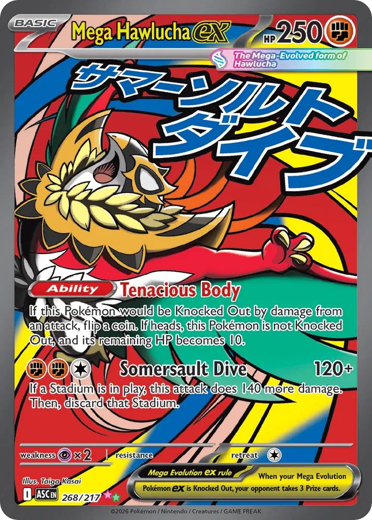 2026 Ascended Heroes Mega Hawlucha ex #268/217 MEGA_ATTACK_RARE card image
