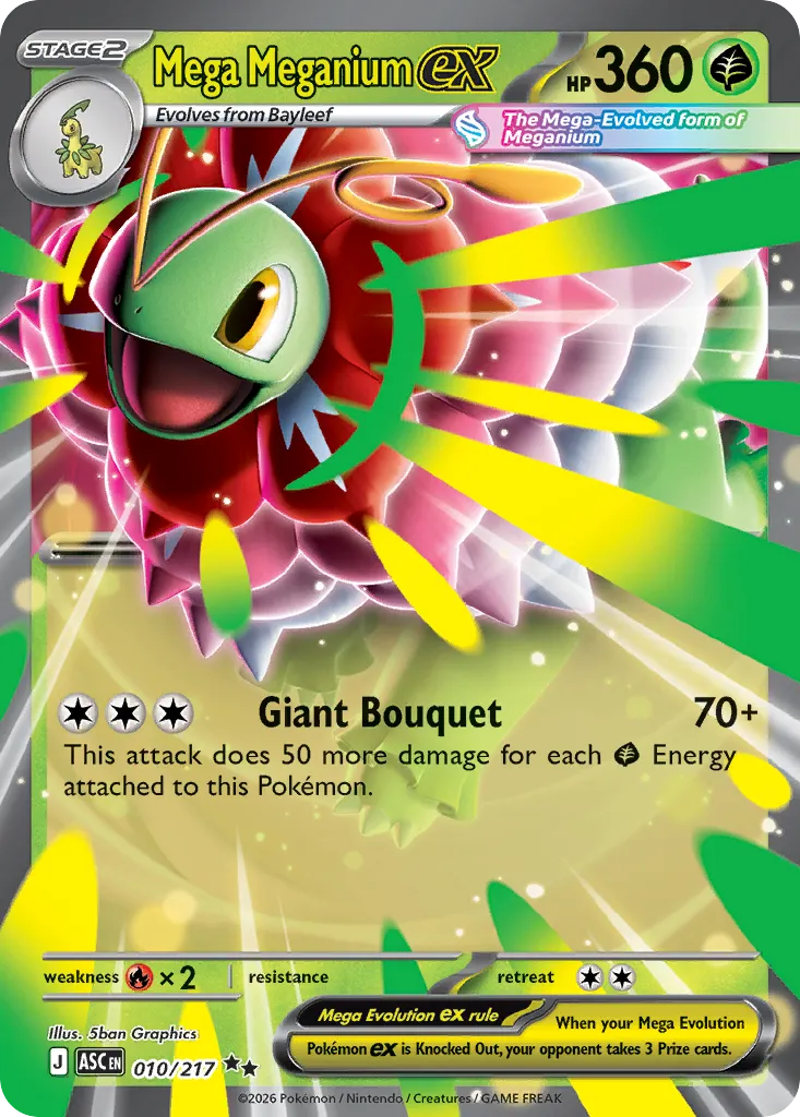 2026 Ascended Heroes Mega Meganium ex Double Rare #010/217 Double Rare card image