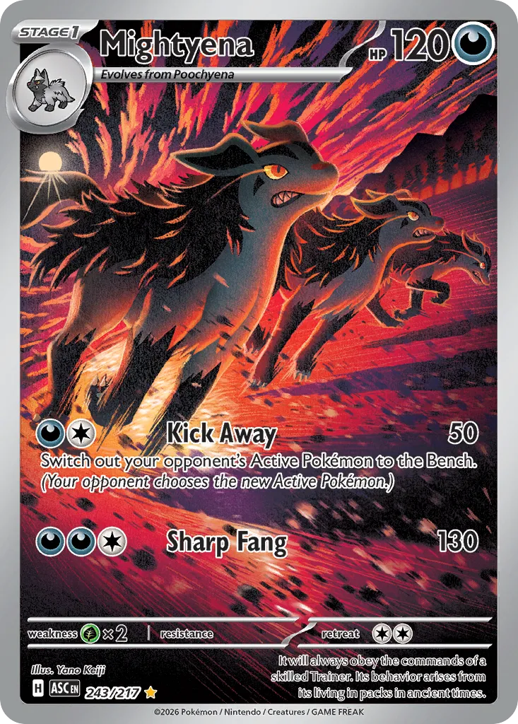 2026 Ascended Heroes Mightyena #243/217 Illustration Rare card image