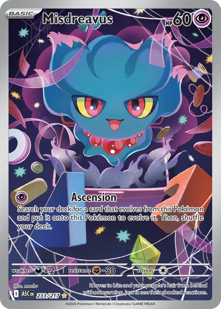 2026 Ascended Heroes Misdreavus #233/217 Illustration Rare card image