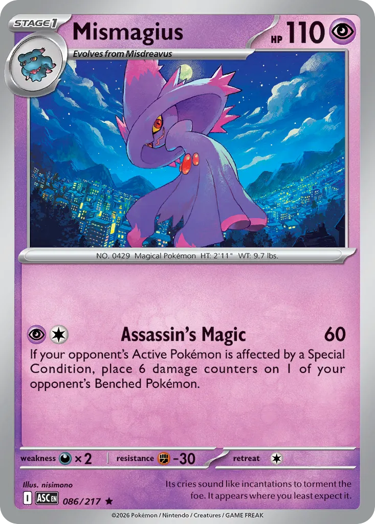 2026 Ascended Heroes Mismagius Rare #086/217 Rare card image