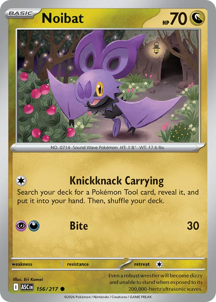 2026 Ascended Heroes Noibat Common #156/217 Common card image