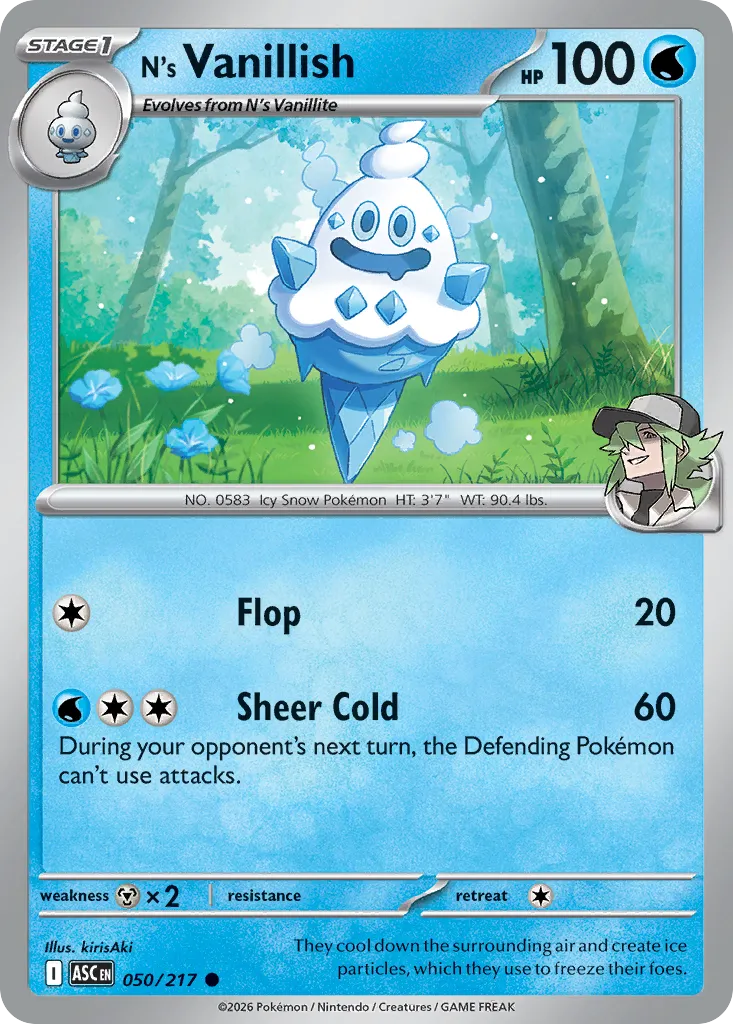 2026 Ascended Heroes N's Vanillish Common #050/217 Common card image