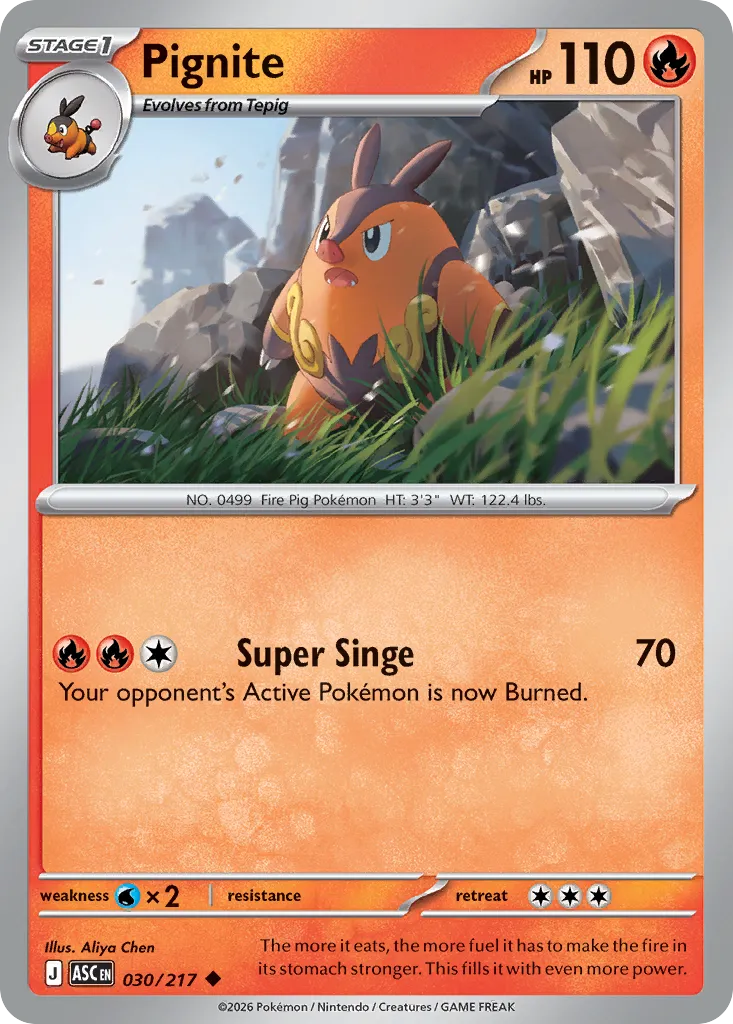 2026 Ascended Heroes Pignite #030/217 Uncommon card image