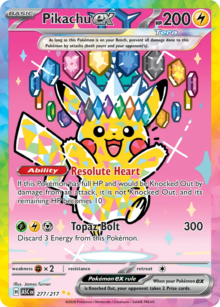 2026 Ascended Heroes Pikachu ex Special Illustration Rare #277/217 Special Illustration Rare card image