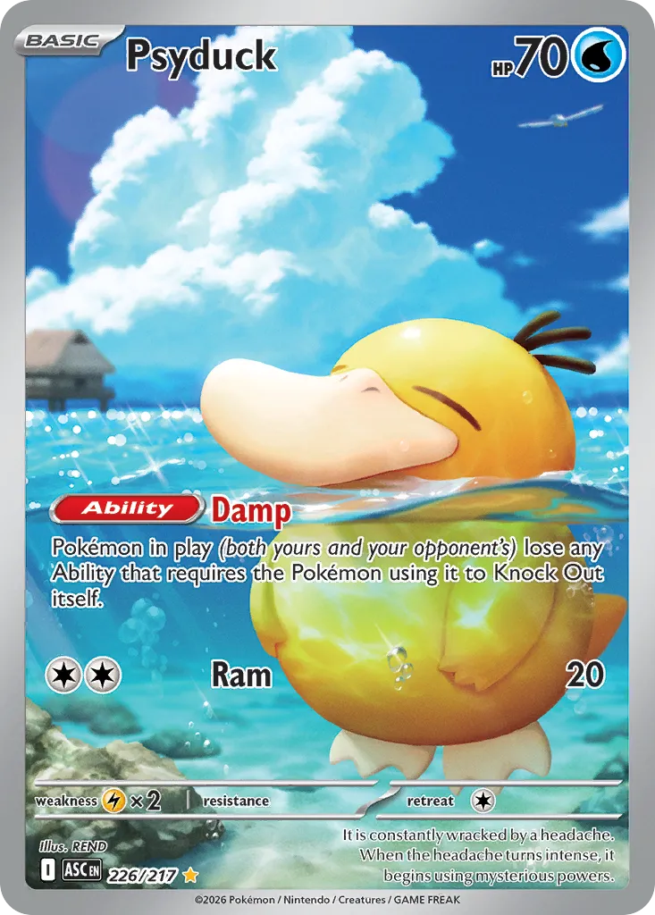 2026 Ascended Heroes Psyduck #226/217 Illustration Rare card image