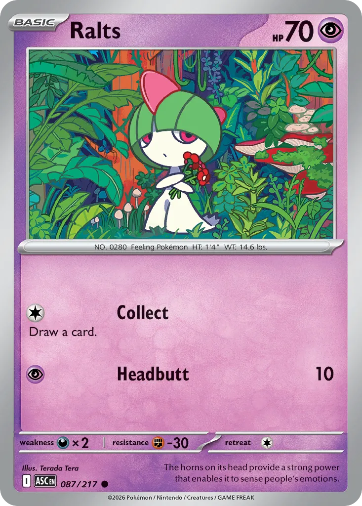 2026 Ascended Heroes Ralts Common #087/217 Common card image