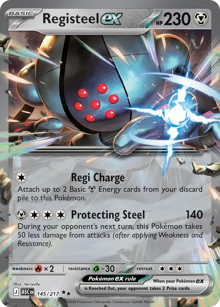 2026 Ascended Heroes Registeel ex Double Rare #145/217 Double Rare card image