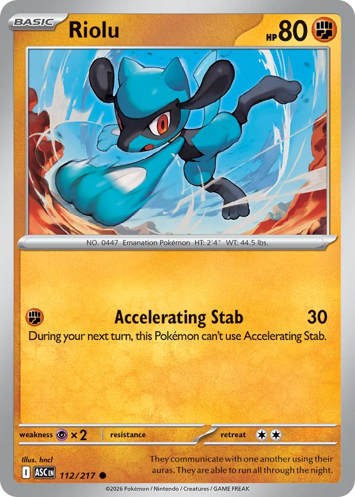 2026 Ascended Heroes Riolu Common #112/217 Common card image
