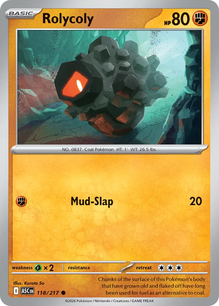 2026 Ascended Heroes Rolycoly Common #118/217 Common card image