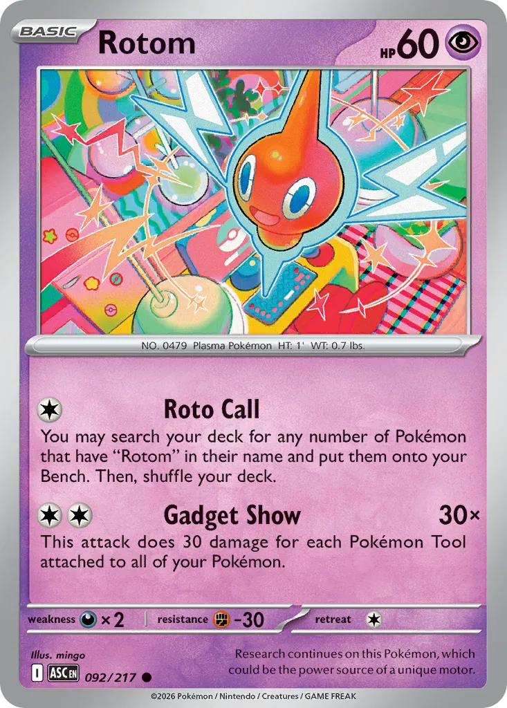 2026 Ascended Heroes Rotom #092/217 Common card image