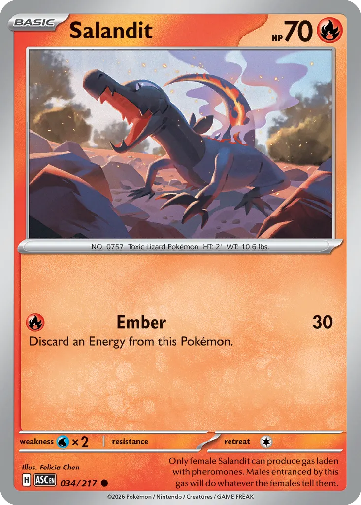 2026 Ascended Heroes Salandit Common #034/217 Common card image
