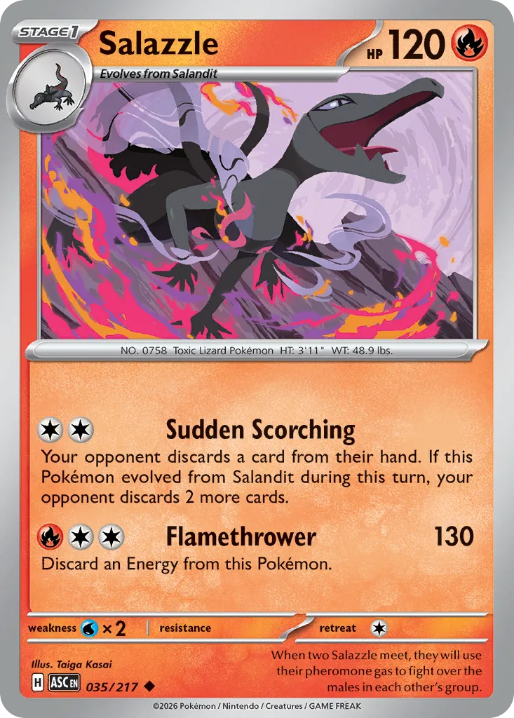 2026 Ascended Heroes Salazzle Uncommon #035/217 Uncommon card image