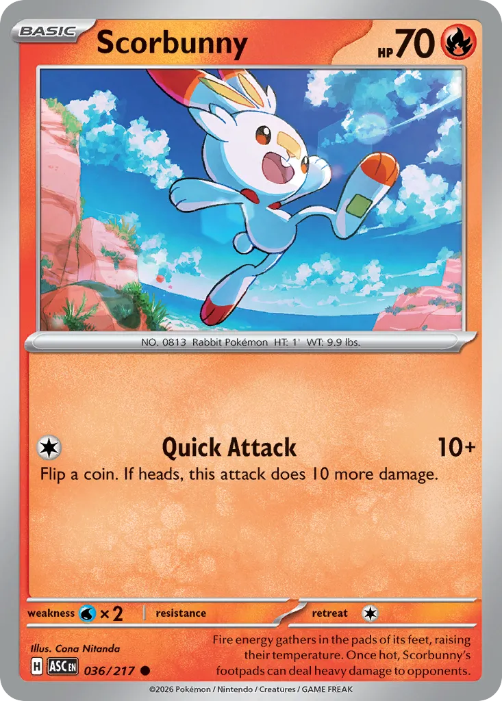 2026 Ascended Heroes Scorbunny #036/217 Common card image