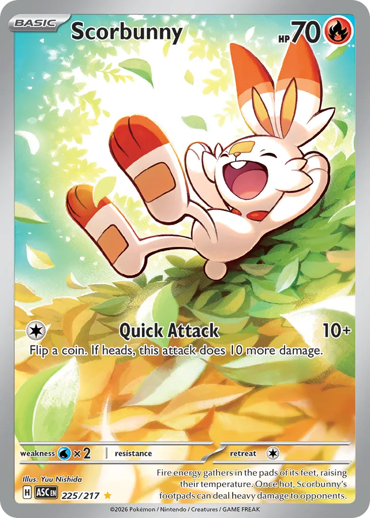 2026 Ascended Heroes Scorbunny #225/217 Illustration Rare card image